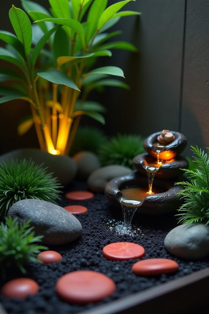 Red & Black Zen Garden Corner