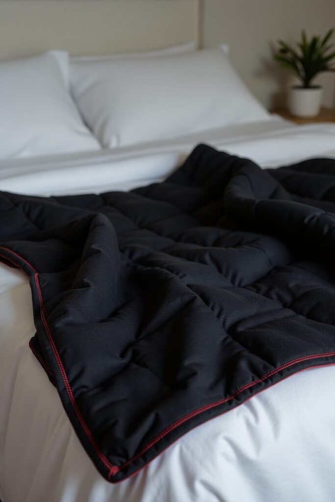 Weighted Throw Blanket in Black and Red